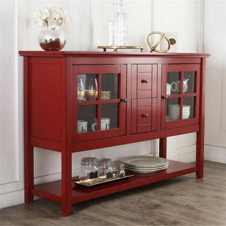 WALKER EDISON FURNITURE Walker Edison Furniture W52C4CTRD 52 in. Wood Console Table TV Stand; Antique Red - 8 x 23 x 60 in. W52C4CTRD